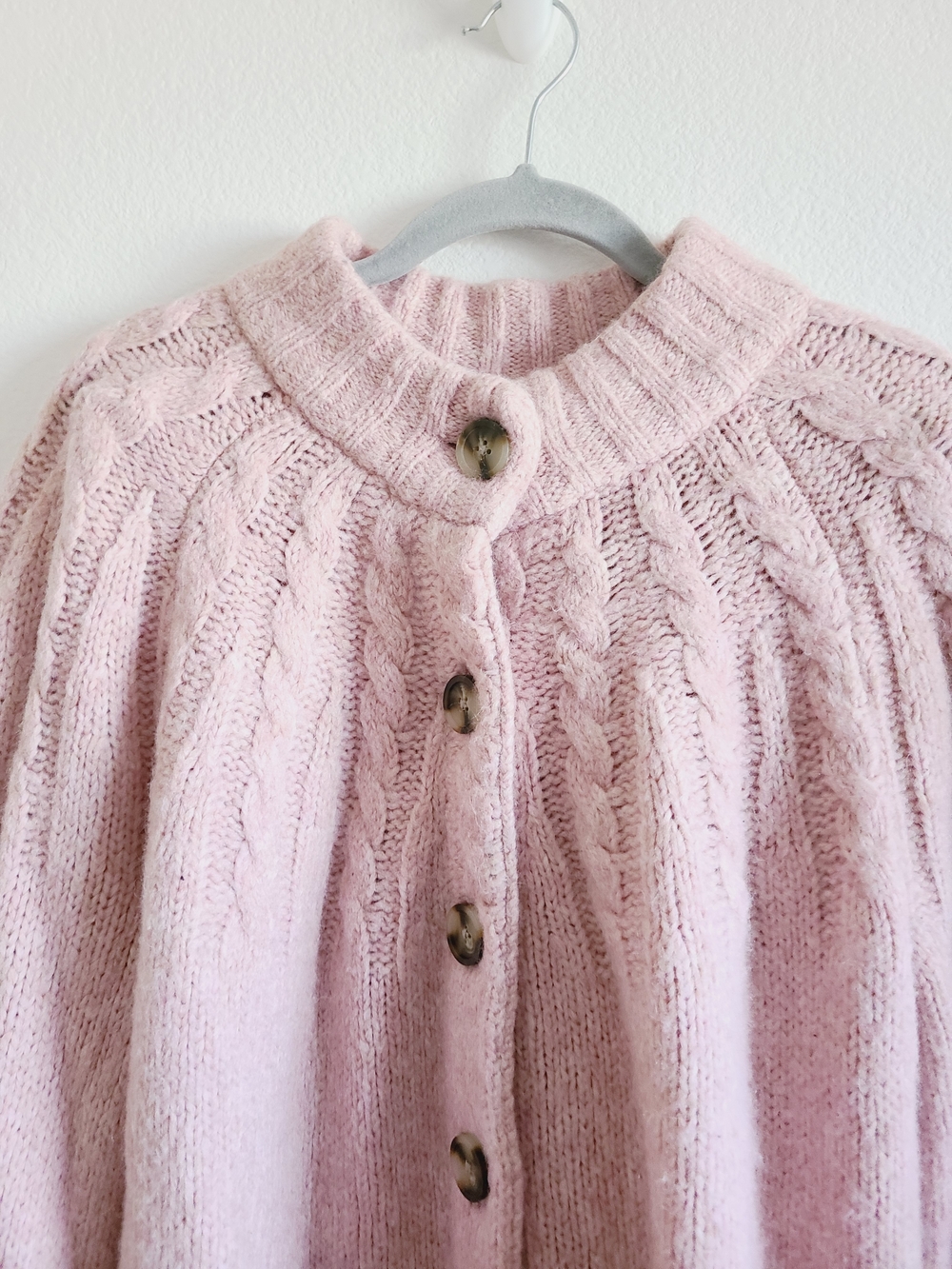 Madwwell Cozy Knit Button-Up Cardigan in Blush Pink - Picture 2 of 8